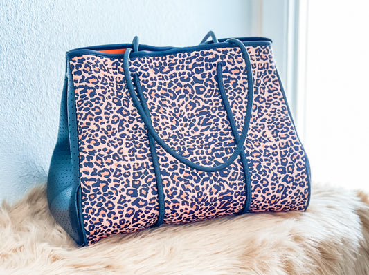 Freya - Leopard Print Neoprene Tote