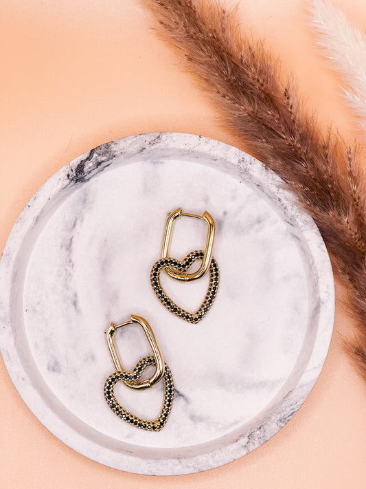 Adore Love Earrings in Black