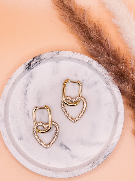 Adore Love Earrings in Crystal White