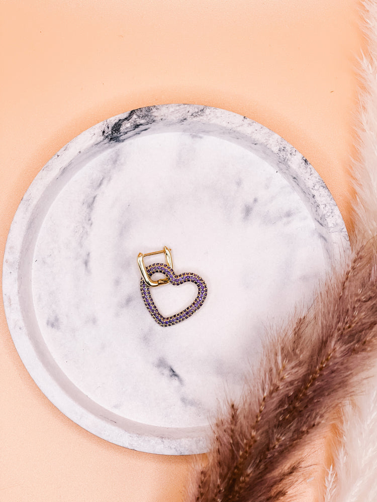 Aldora Single Heart Drop Earrings