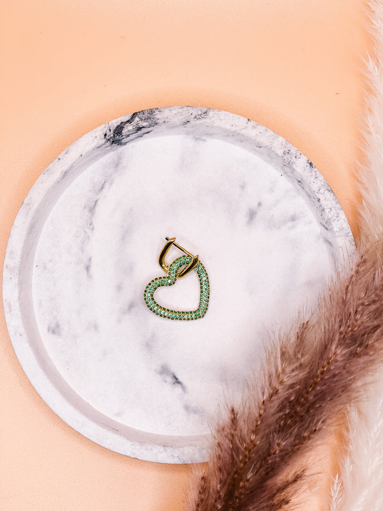 Aldora Single Heart Drop Earrings