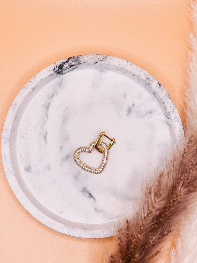 Aldora Single Heart Drop Earrings