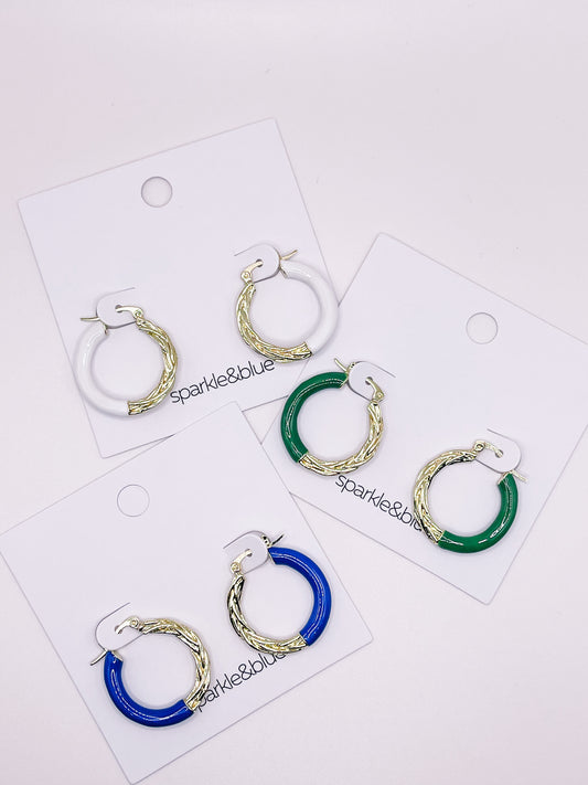 Catia Enamel Drip Huggie Hoop Earrings