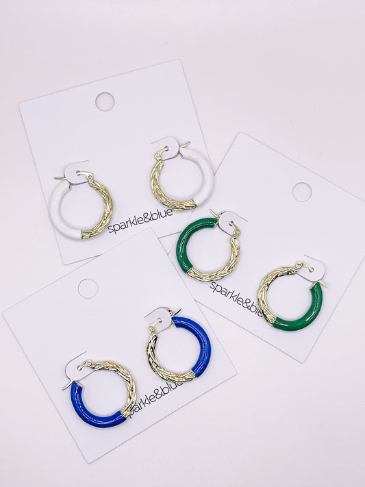 Catia Enamel Drip Huggie Hoop Earrings
