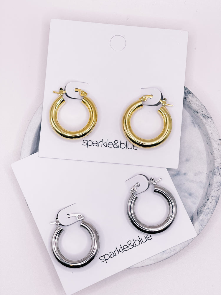 Tyra Huggie Hoop Earrings