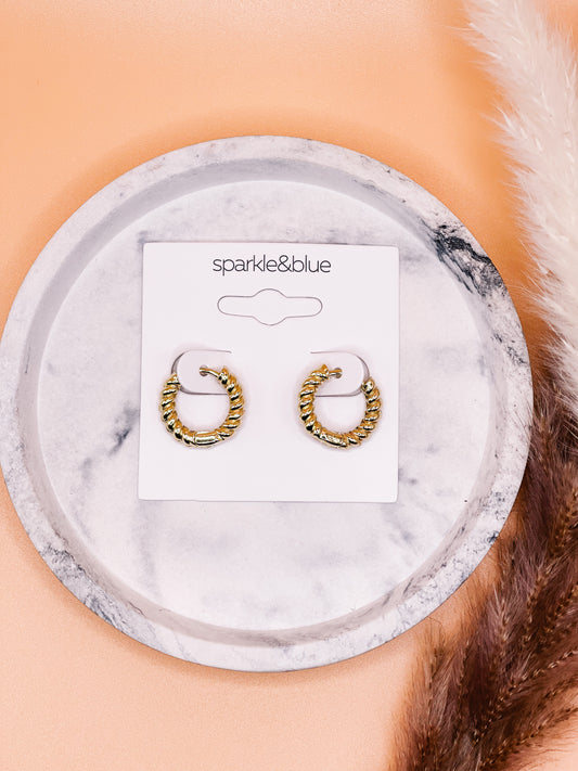 Xena Twist Huggie Gold Earrings