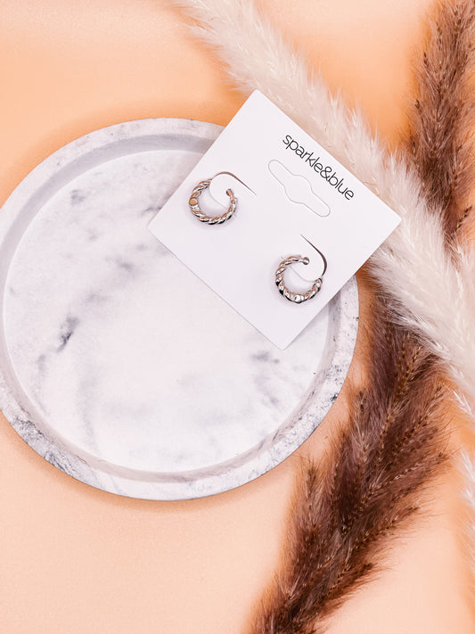 Rena Mini Twist Huggie Sterling Silver Earring