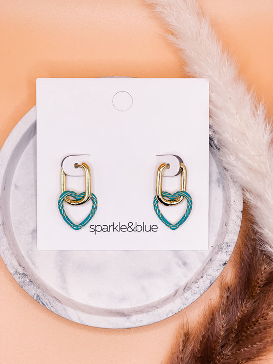 Krysta Enamel Heart Drop Earrings