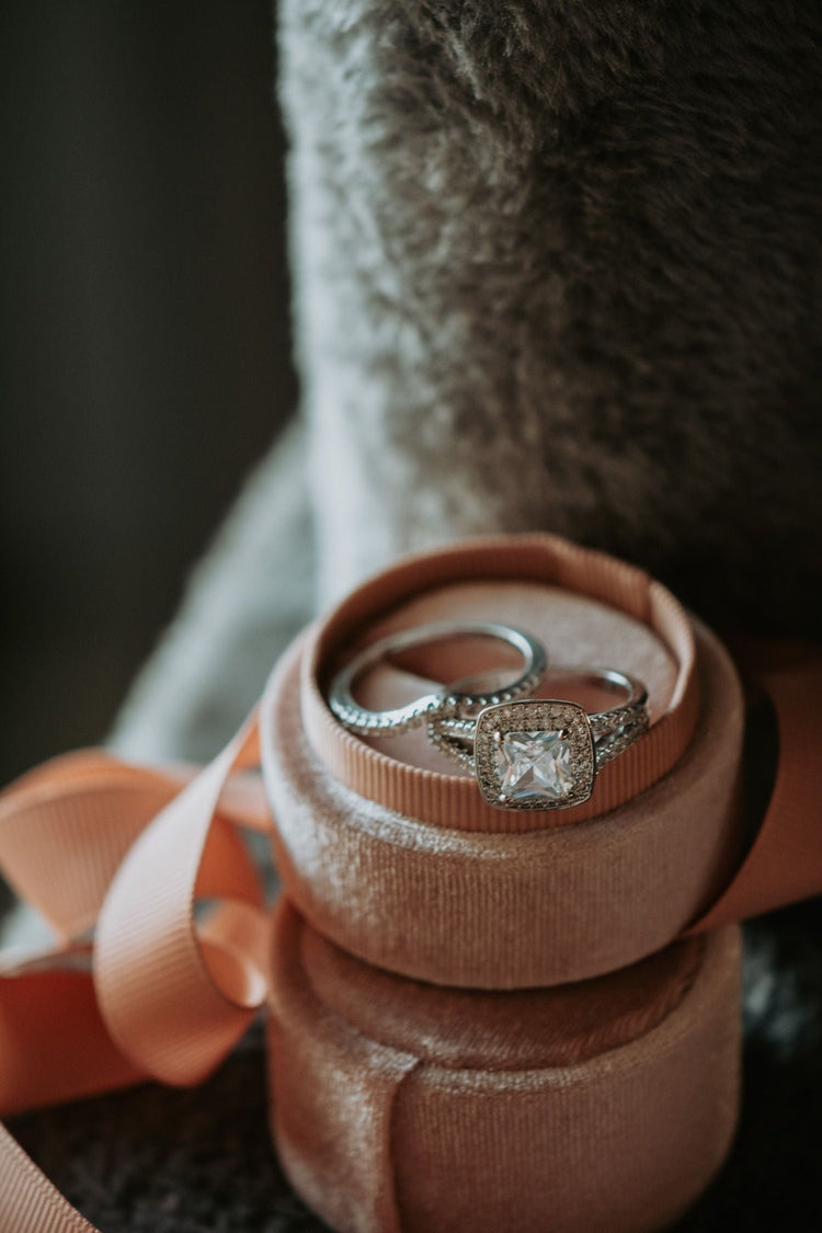 She's The One Princess Cut 2PC Sterling Silver Ring Set