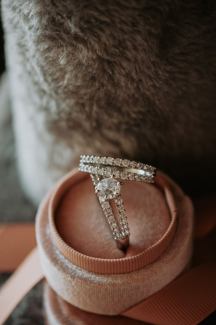 We Belong Round Cut 2PC Sterling Silver Ring Set