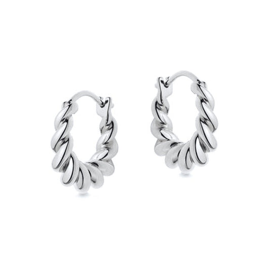 Twist Huggie Sterling Silver Post Dainty Earrings