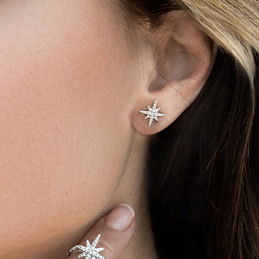 Twinkling Star S925 Post Zircon Stud Earrings