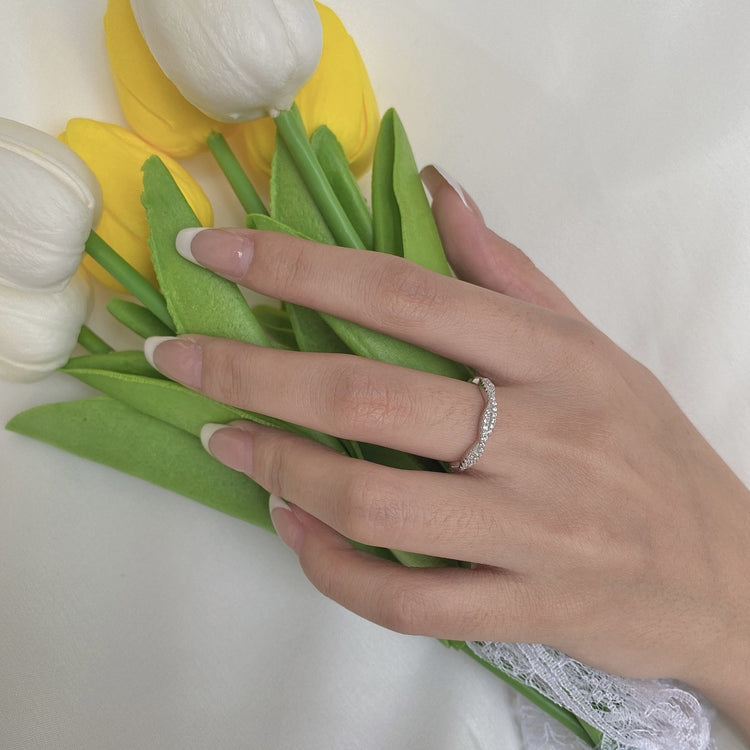 Cassandra Twist CZ Sterling Silver Ring