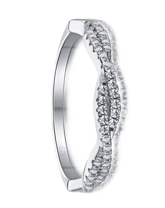 Cassandra Twist CZ Sterling Silver Ring