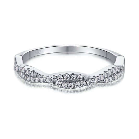 Cassandra Twist CZ Sterling Silver Ring