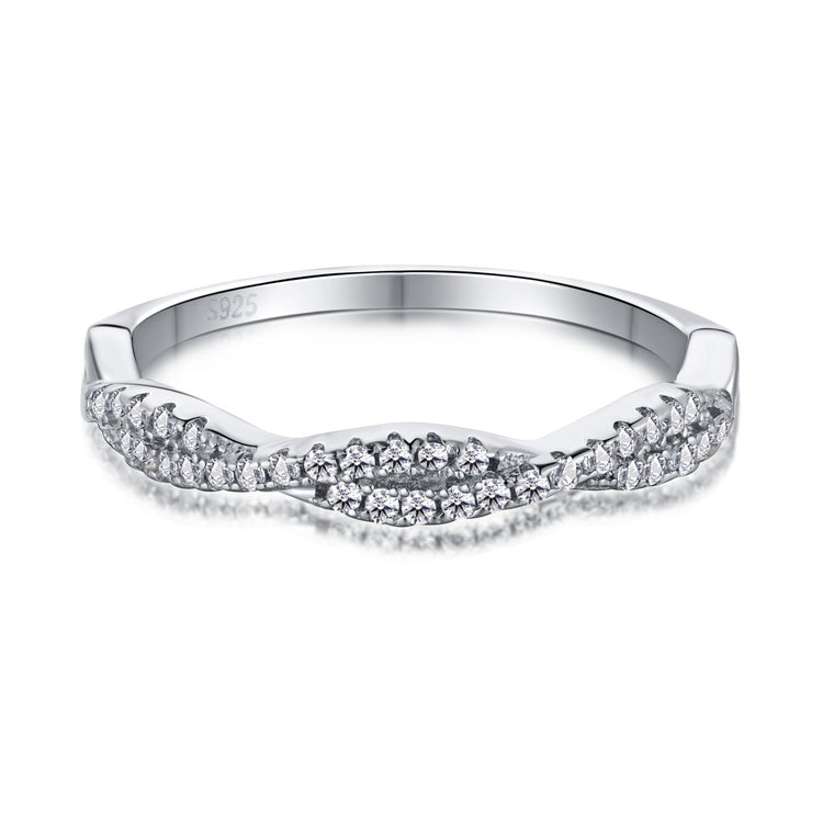 Cassandra Twist CZ Sterling Silver Ring