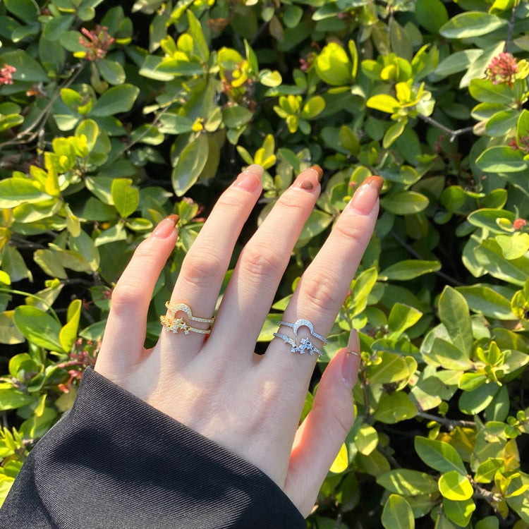 Micah 2PC Sterling Silver Ring Set