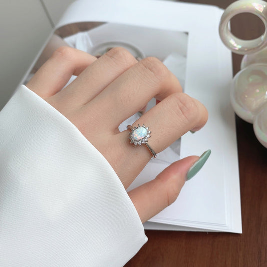 Brielle Oval Cut Sterling Silver Ring PREORDER