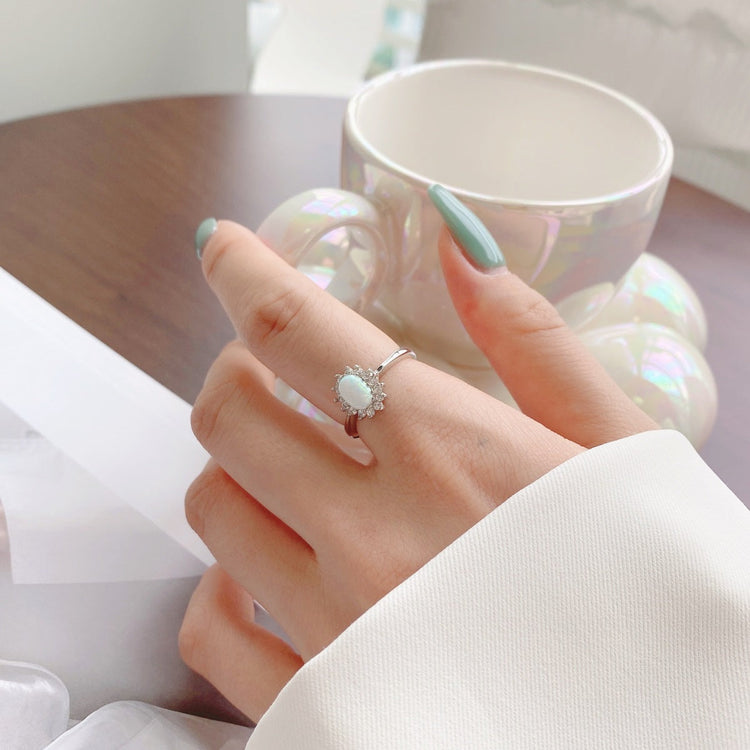Brielle Oval Cut Sterling Silver Ring PREORDER