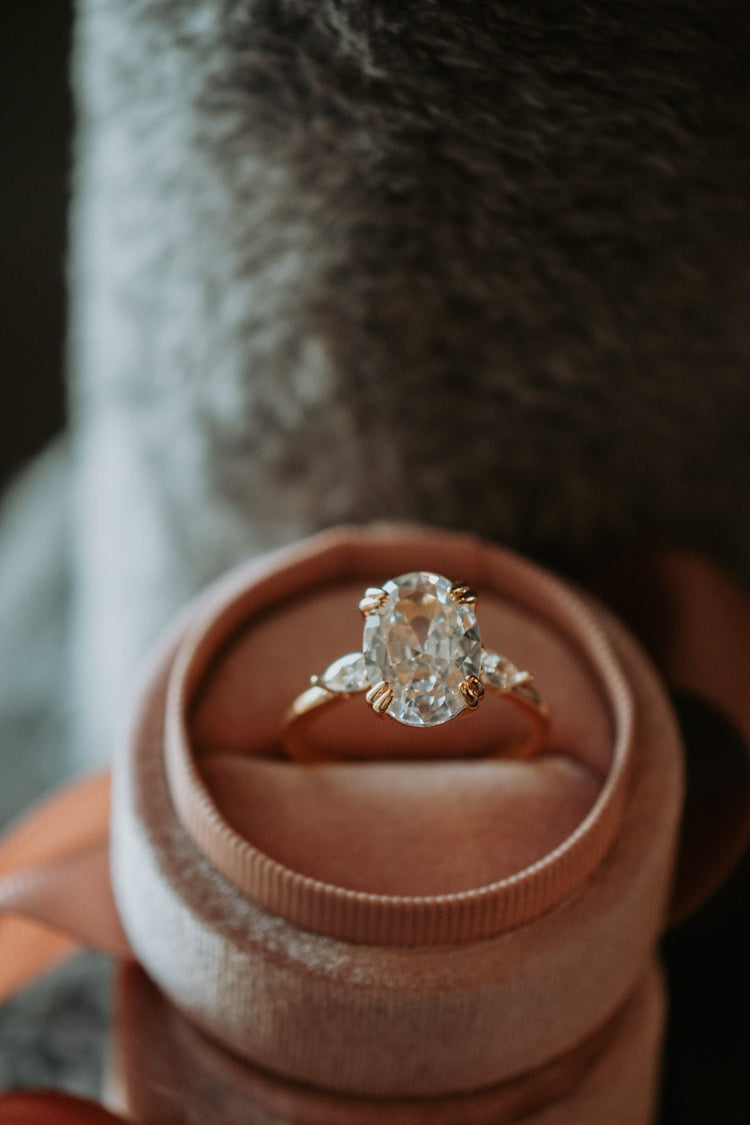 Love Is Eternal Oval Cut Cubic Zirconia Gold Ring