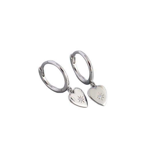 Aleta Sterling Silver Heart Drop Earrings