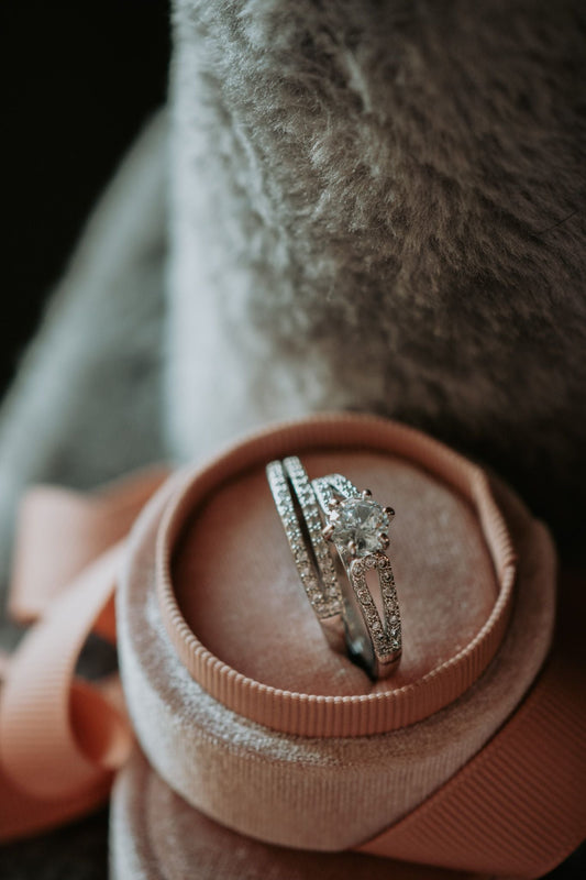 A Very Special Love Round Cut 2PC Sterling Silver Ring Set
