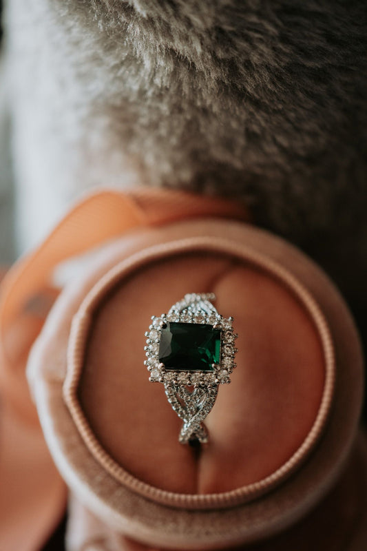 Reminds Me of You Emerald Stone Sterling Silver Ring