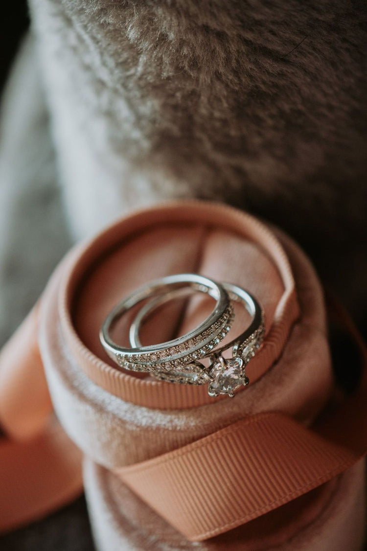 A Very Special Love Round Cut 2PC Sterling Silver Ring Set