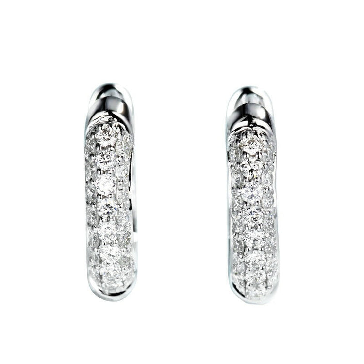 CZ Huggie Sterling Silver Post Hoop Earrings