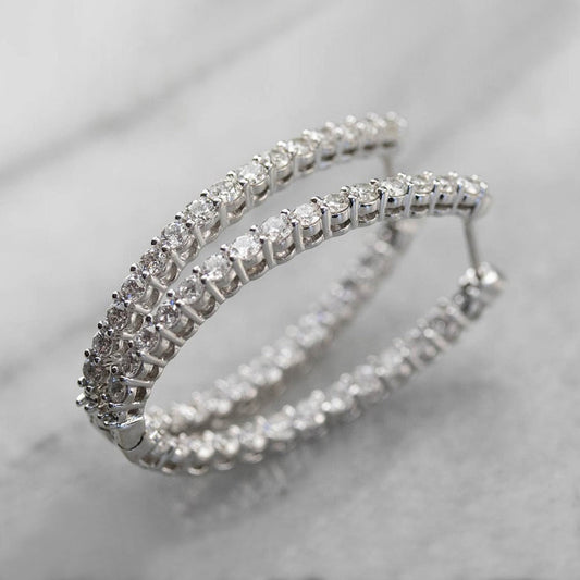 Daisy Oval Micro Paved CZ Earrings