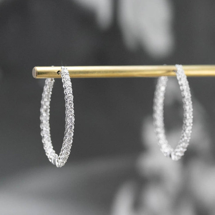 Daisy Oval Micro Paved CZ Earrings