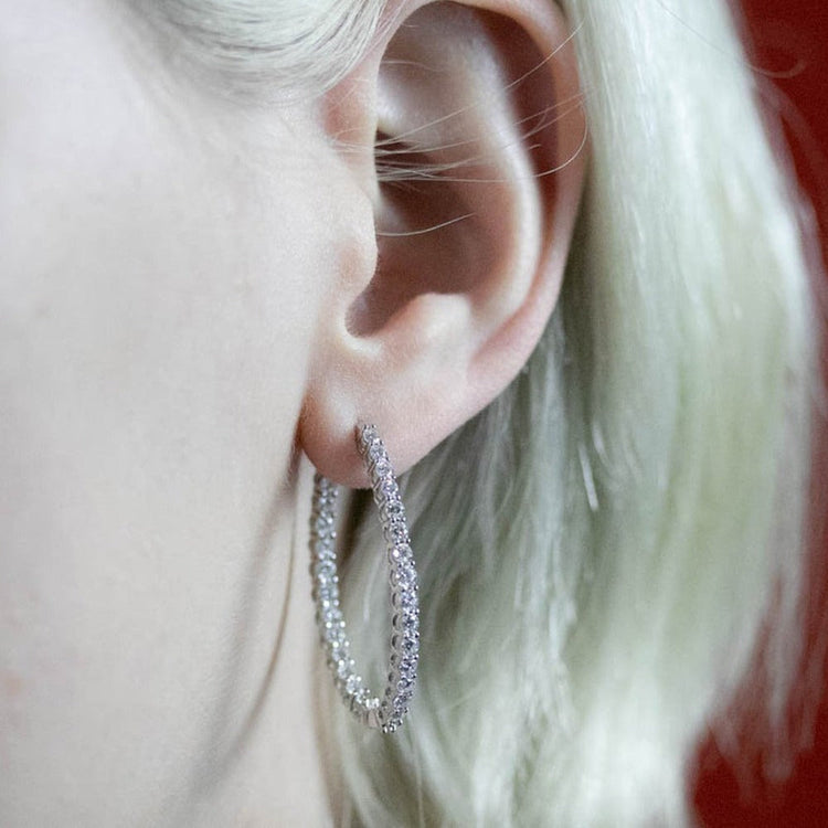 Daisy Oval Micro Paved CZ Earrings