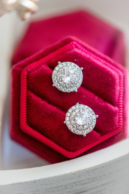 Marlene Clustered Zirconia Sterling Silver Post Earrings