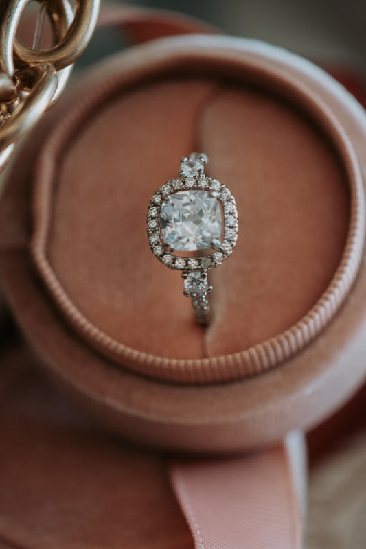 Jaye Cushion Cut Hollow Sterling Silver Ring