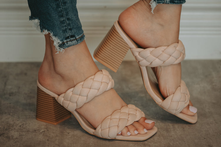 Clarisse Double Braid Dress Sandal in Blush