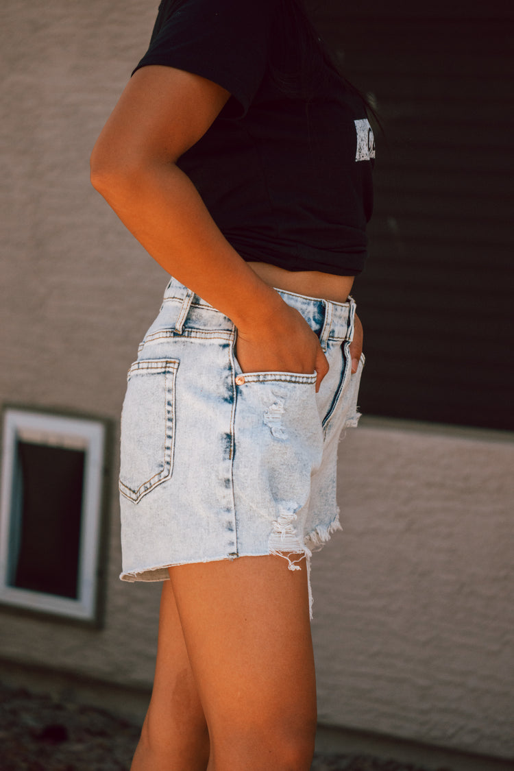Belle Light Blue Denim Shorts