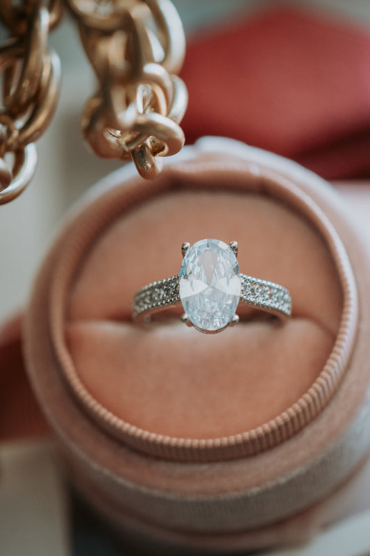 Tia Oval Shaped Sterling Silver Ring