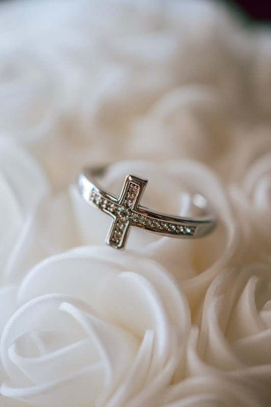 Charleston Cross Sterling Band Silver Ring