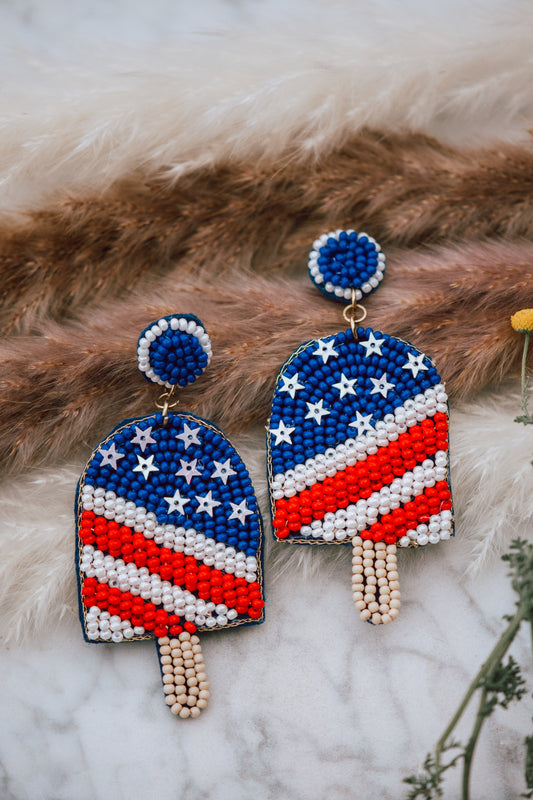 American Popsicle Ice Cream Seed Bead Earring