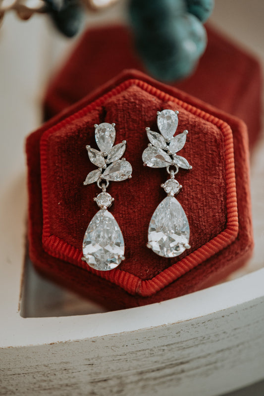 Steele Pear Shaped Drop Post Earrings