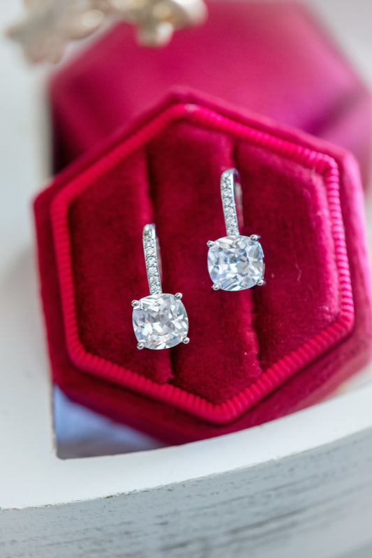 Ali Cushion Cut Hook Earrings