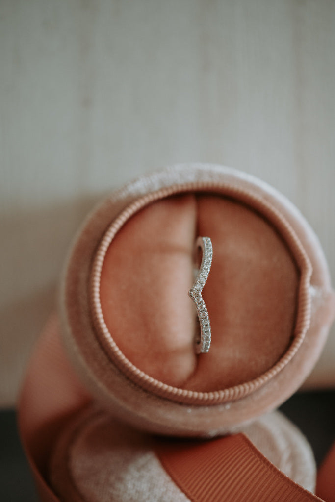 Fern Chevron Sterling Silver Ring Rhodium Plating