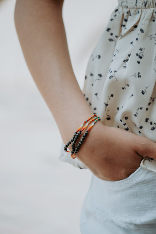 3PC Set Dainty Navajo Beads Bracelet - Multi Color