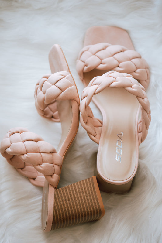 Clarisse Double Braid Dress Sandal in Blush