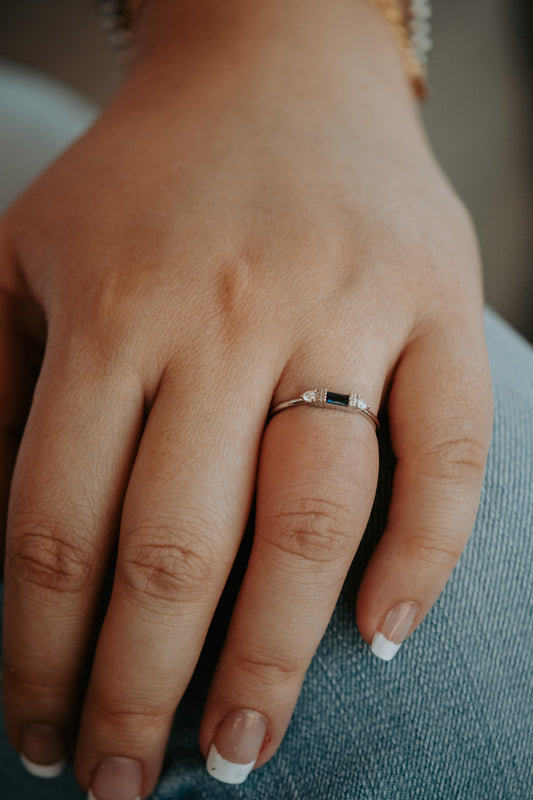 Em Dainty Sapphire Sterling Silver Ring