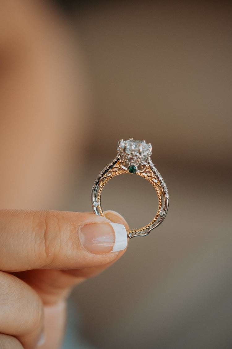 Bliss Cubic Zircon Gold Accent Sterling Silver Ring