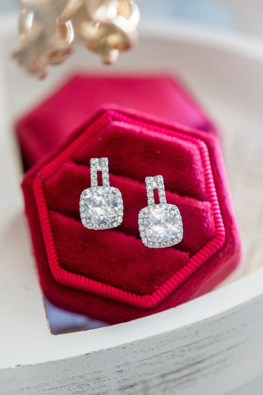 Marion Cushion Cut Stud Earrings