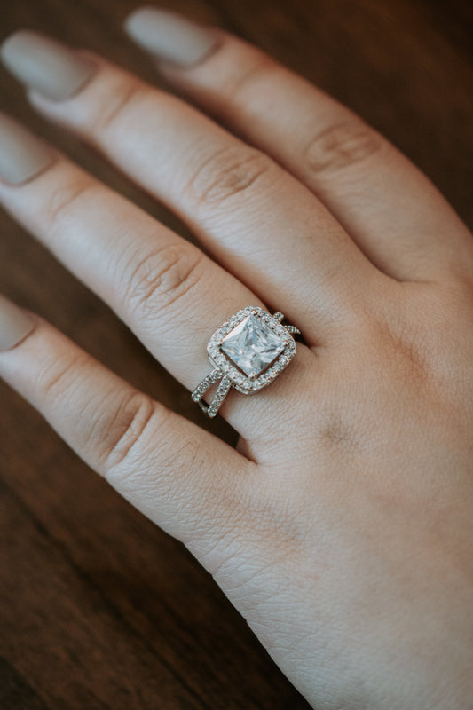 Parker Princess Cut Sterling Silver Ring