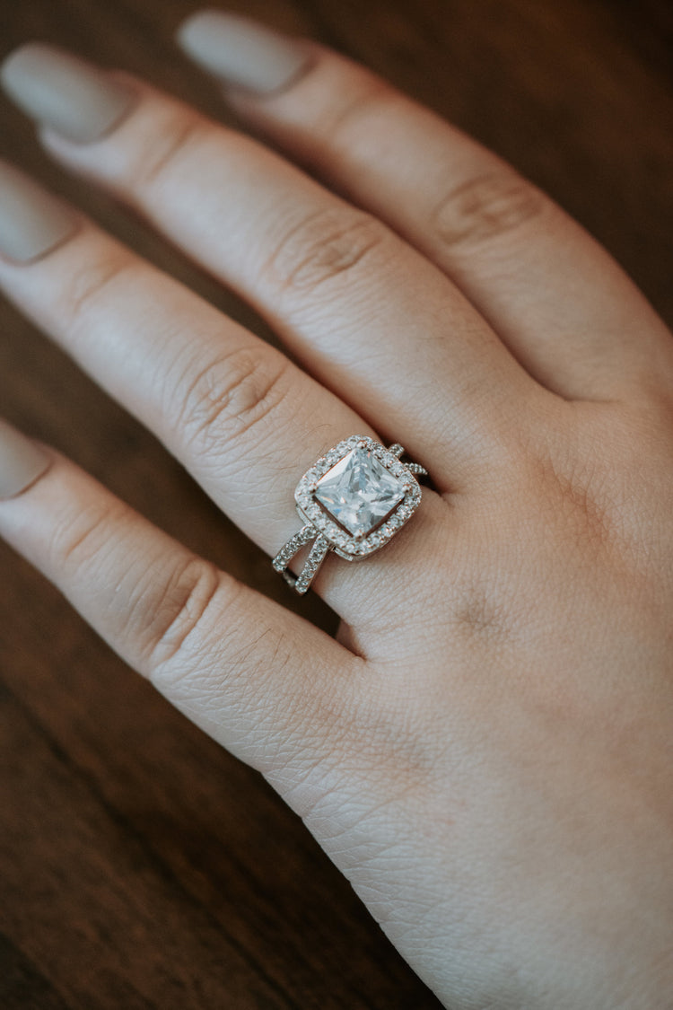 Parker Princess Cut Sterling Silver Ring