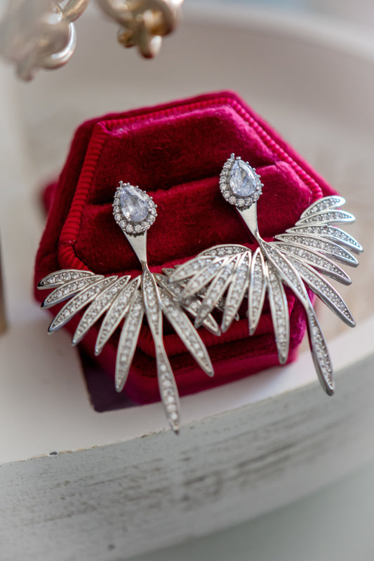 Stone Dual Zirconia Post Earring